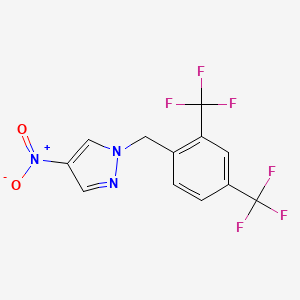 molecular formula C12H7F6N3O2 B2916752 1-(2,4-双(三氟甲基)苄基)-4-硝基-1H-吡唑 CAS No. 2247849-65-4