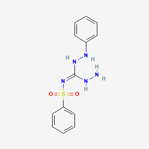 molecular formula C13H15N5O2S B2916756 N-(Hydrazino(2-phenylhydrazino)methylene)benzenesulfonamide CAS No. 338407-83-3
