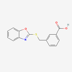 molecular formula C15H11NO3S B2916757 3-[(1,3-Benzoxazol-2-ylthio)methyl]benzoic acid CAS No. 915880-65-8