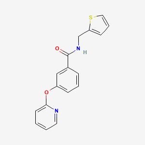 molecular formula C17H14N2O2S B2916770 3-(吡啶-2-氧基)-N-(噻吩-2-基甲基)苯甲酰胺 CAS No. 1797860-59-3