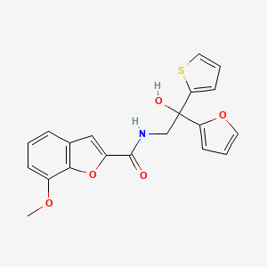 molecular formula C20H17NO5S B2916771 N-(2-(furan-2-yl)-2-hydroxy-2-(thiophen-2-yl)ethyl)-7-methoxybenzofuran-2-carboxamide CAS No. 2034263-52-8