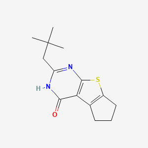 molecular formula C14H18N2OS B2916773 10-(2,2-Dimethylpropyl)-7-thia-9,11-diazatricyclo[6.4.0.02,6]dodeca-1(8),2(6),9-trien-12-one CAS No. 2172387-29-8