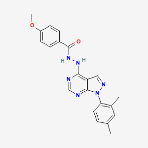 molecular formula C21H20N6O2 B2916776 N'-[1-(2,4-dimethylphenyl)-1H-pyrazolo[3,4-d]pyrimidin-4-yl]-4-methoxybenzohydrazide CAS No. 881073-23-0