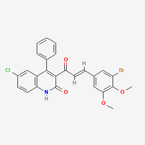 molecular formula C26H19BrClNO4 B2916779 (E)-3-(3-(3-bromo-4,5-dimethoxyphenyl)acryloyl)-6-chloro-4-phenylquinolin-2(1H)-one CAS No. 392252-64-1