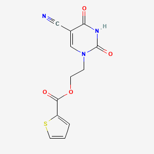 molecular formula C12H9N3O4S B2916782 2-[5-cyano-2,4-dioxo-3,4-dihydro-1(2H)-pyrimidinyl]ethyl 2-thiophenecarboxylate CAS No. 320420-12-0