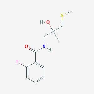 molecular formula C12H16FNO2S B2916798 2-fluoro-N-(2-hydroxy-2-methyl-3-(methylthio)propyl)benzamide CAS No. 1396809-80-5