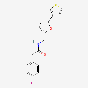 2-(4-fluorophenyl)-N-((5-(thiophen-3-yl)furan-2-yl)methyl)acetamide