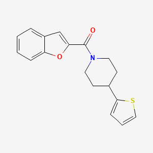 molecular formula C18H17NO2S B2916813 苯并呋喃-2-基(4-(噻吩-2-基)哌啶-1-基)甲酮 CAS No. 1396868-98-6