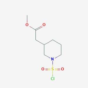 molecular formula C8H14ClNO4S B2916818 2-(1-氯磺酰基哌啶-3-基)乙酸甲酯 CAS No. 2309464-98-8