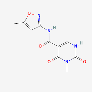 molecular formula C10H10N4O4 B2916821 3-methyl-N-(5-methylisoxazol-3-yl)-2,4-dioxo-1,2,3,4-tetrahydropyrimidine-5-carboxamide CAS No. 1351646-88-2