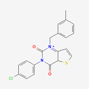 molecular formula C20H15ClN2O2S B2916822 3-(4-chlorophenyl)-1-[(3-methylphenyl)methyl]-1H,2H,3H,4H-thieno[3,2-d]pyrimidine-2,4-dione CAS No. 1326857-76-4