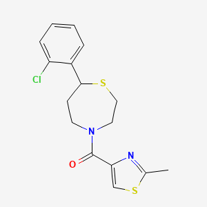 molecular formula C16H17ClN2OS2 B2916824 (7-(2-Chlorophenyl)-1,4-thiazepan-4-yl)(2-methylthiazol-4-yl)methanone CAS No. 1797562-50-5