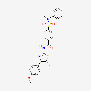 molecular formula C25H23N3O4S2 B2916830 N-[4-(4-甲氧基苯基)-5-甲基-1,3-噻唑-2-基]-4-[甲基(苯基)磺酰基]苯甲酰胺 CAS No. 536734-22-2