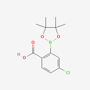 molecular formula C13H16BClO4 B2916833 4-Chloro-2-(4,4,5,5-tetramethyl-1,3,2-dioxaborolan-2-yl)benzoic acid CAS No. 2377606-42-1