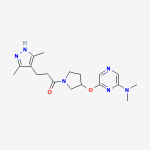 3-(3,5-dimethyl-1H-pyrazol-4-yl)-1-(3-((6-(dimethylamino)pyrazin-2-yl)oxy)pyrrolidin-1-yl)propan-1-one