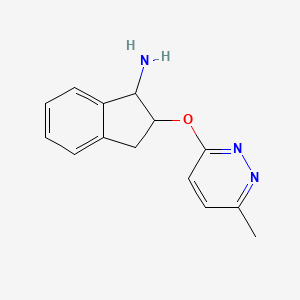 molecular formula C14H15N3O B2916836 2-[(6-methylpyridazin-3-yl)oxy]-2,3-dihydro-1H-inden-1-amine CAS No. 2191212-82-3