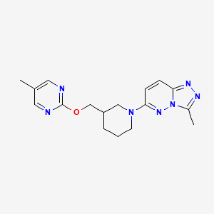 molecular formula C17H21N7O B2916843 3-Methyl-6-[3-[(5-methylpyrimidin-2-yl)oxymethyl]piperidin-1-yl]-[1,2,4]triazolo[4,3-b]pyridazine CAS No. 2380033-35-0