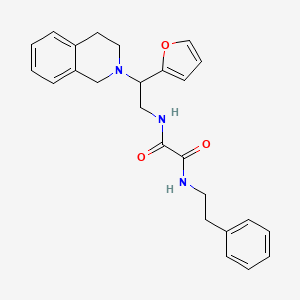 molecular formula C25H27N3O3 B2916848 N1-(2-(3,4-dihydroisoquinolin-2(1H)-yl)-2-(furan-2-yl)ethyl)-N2-phenethyloxalamide CAS No. 903325-74-6