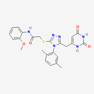 molecular formula C24H24N6O4S B2916849 2-((4-(2,5-dimethylphenyl)-5-((2,6-dioxo-1,2,3,6-tetrahydropyrimidin-4-yl)methyl)-4H-1,2,4-triazol-3-yl)thio)-N-(2-methoxyphenyl)acetamide CAS No. 852048-33-0