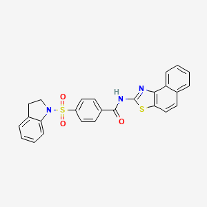 molecular formula C26H19N3O3S2 B2916863 4-(indolin-1-ylsulfonyl)-N-(naphtho[1,2-d]thiazol-2-yl)benzamide CAS No. 361170-97-0