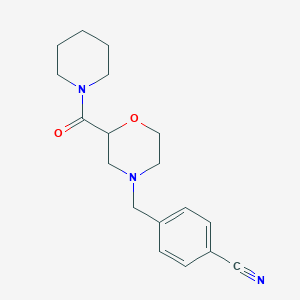 molecular formula C18H23N3O2 B2916865 4-[[2-(Piperidine-1-carbonyl)morpholin-4-yl]methyl]benzonitrile CAS No. 2415629-55-7