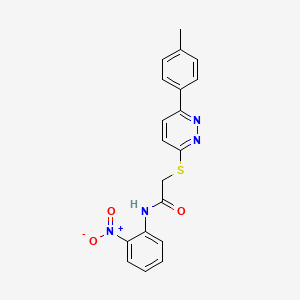 molecular formula C19H16N4O3S B2916869 N-(2-nitrophenyl)-2-((6-(p-tolyl)pyridazin-3-yl)thio)acetamide CAS No. 899740-39-7