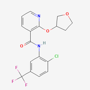 molecular formula C17H14ClF3N2O3 B2916873 N-(2-chloro-5-(trifluoromethyl)phenyl)-2-((tetrahydrofuran-3-yl)oxy)nicotinamide CAS No. 2034491-65-9