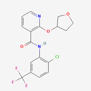 molecular formula C17H14ClF3N2O3 B2916873 N-(2-氯-5-(三氟甲基)苯基)-2-((四氢呋喃-3-基)氧基)烟酰胺 CAS No. 2034491-65-9