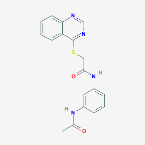 molecular formula C18H16N4O2S B2916875 N-(3-乙酰氨基苯基)-2-喹唑啉-4-基硫代乙酰胺 CAS No. 852366-73-5