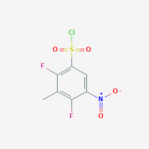 molecular formula C7H4ClF2NO4S B2916883 2,4-Difluoro-3-methyl-5-nitrobenzenesulfonyl chloride CAS No. 2503205-81-8