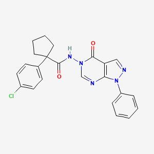 molecular formula C23H20ClN5O2 B2916884 1-(4-氯苯基)-N-(4-氧代-1-苯基-1H-吡唑并[3,4-d]嘧啶-5(4H)-基)环戊烷甲酰胺 CAS No. 899946-42-0