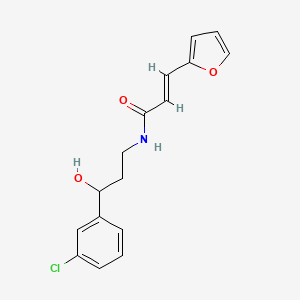 molecular formula C16H16ClNO3 B2916895 (E)-N-(3-(3-氯苯基)-3-羟基丙基)-3-(呋喃-2-基)丙烯酰胺 CAS No. 2035021-80-6