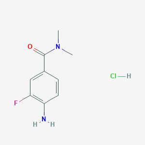 molecular formula C9H12ClFN2O B2916898 4-Amino-3-fluoro-N,N-dimethylbenzamide hydrochloride CAS No. 2126162-25-0