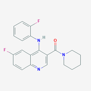 molecular formula C21H19F2N3O B2916900 6-fluoro-N-(2-fluorophenyl)-3-(piperidin-1-ylcarbonyl)quinolin-4-amine CAS No. 1189862-13-2
