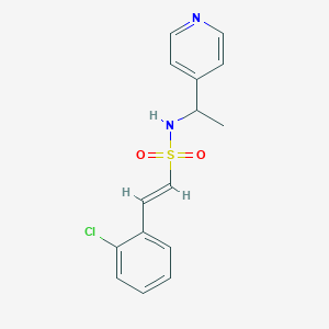 molecular formula C15H15ClN2O2S B2916901 (E)-2-(2-氯苯基)-N-(1-吡啶-4-基乙基)乙烯磺酰胺 CAS No. 1281684-17-0