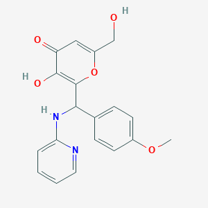 3-hydroxy-6-(hydroxymethyl)-2-((4-methoxyphenyl)(pyridin-2-ylamino)methyl)-4H-pyran-4-one