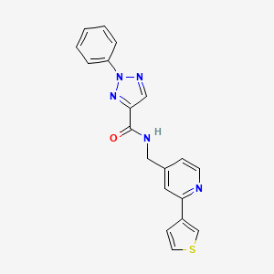 molecular formula C19H15N5OS B2916909 2-phenyl-N-((2-(thiophen-3-yl)pyridin-4-yl)methyl)-2H-1,2,3-triazole-4-carboxamide CAS No. 2034477-09-1
