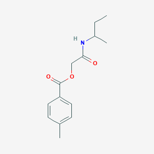 molecular formula C14H19NO3 B2916910 2-(Butan-2-ylamino)-2-oxoethyl 4-methylbenzoate CAS No. 1260908-80-2