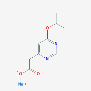 molecular formula C9H11N2NaO3 B2916914 2-(6-异丙氧基嘧啶-4-基)乙酸钠 CAS No. 2089277-86-9