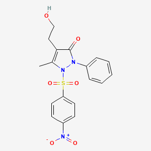 4-(2-hydroxyethyl)-5-methyl-1-[(4-nitrophenyl)sulfonyl]-2-phenyl-1,2-dihydro-3H-pyrazol-3-one