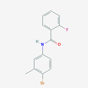 molecular formula C14H11BrFNO B291692 N-(4-bromo-3-methylphenyl)-2-fluorobenzamide 