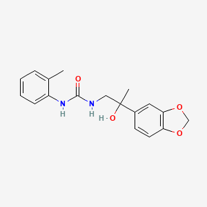 molecular formula C18H20N2O4 B2916920 1-(2-(苯并[d][1,3]二氧杂环-5-基)-2-羟基丙基)-3-(邻甲苯基)脲 CAS No. 1396885-36-1