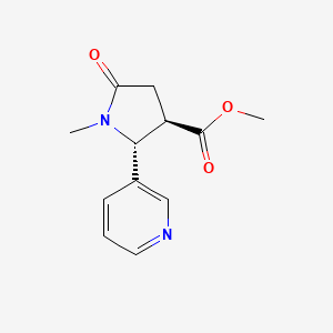 molecular formula C12H14N2O3 B2916924 rac-methyl (2R,3R)-1-methyl-5-oxo-2-(pyridin-3-yl)pyrrolidine-3-carboxylate, trans CAS No. 2059908-74-4
