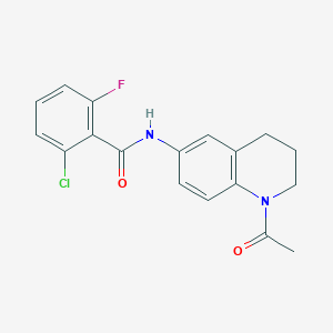 molecular formula C18H16ClFN2O2 B2916932 N-(1-acetyl-3,4-dihydro-2H-quinolin-6-yl)-2-chloro-6-fluorobenzamide CAS No. 941870-78-6