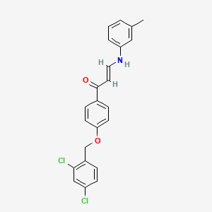 molecular formula C23H19Cl2NO2 B2916933 (E)-1-[4-[(2,4-dichlorophenyl)methoxy]phenyl]-3-(3-methylanilino)prop-2-en-1-one CAS No. 477889-27-3