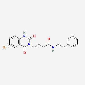 molecular formula C20H20BrN3O3 B2916936 4-(6-溴-2,4-二氧代-1,2-二氢喹唑啉-3(4H)-基)-N-苯乙基丁酰胺 CAS No. 892284-89-8