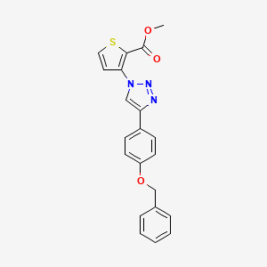 molecular formula C21H17N3O3S B2916945 methyl 3-{4-[4-(benzyloxy)phenyl]-1H-1,2,3-triazol-1-yl}-2-thiophenecarboxylate CAS No. 861206-53-3