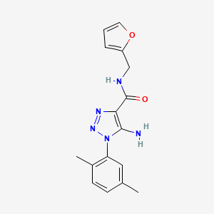 molecular formula C16H17N5O2 B2916954 5-amino-1-(2,5-dimethylphenyl)-N-(furan-2-ylmethyl)-1H-1,2,3-triazole-4-carboxamide CAS No. 953850-12-9