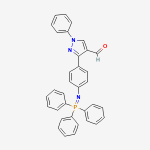 molecular formula C34H26N3OP B2916958 1-Phenyl-3-[4-[(triphenyl-lambda5-phosphanylidene)amino]phenyl]pyrazole-4-carbaldehyde CAS No. 380871-84-1