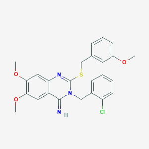 3-[(2-Chlorophenyl)methyl]-6,7-dimethoxy-2-[(3-methoxyphenyl)methylsulfanyl]quinazolin-4-imine